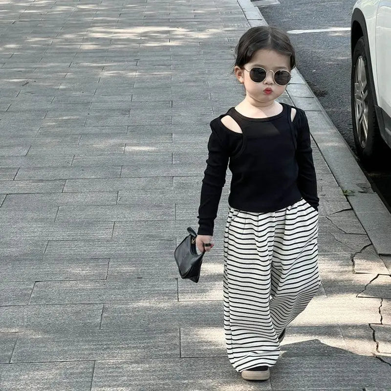 Girls Casual Long Sleeve Cotton Top for Ages 4-6Y Autumn