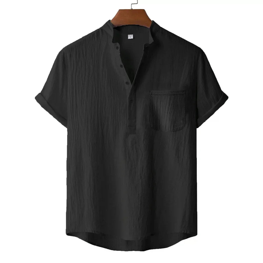 Men's Lightweight Cotton Linen T-Shirt for Summer Casual Wear
