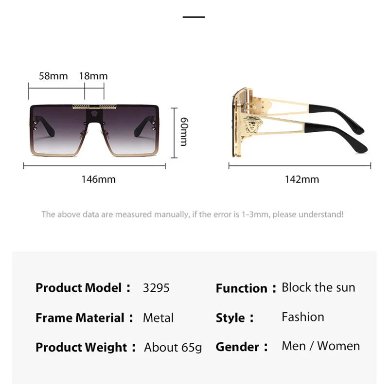 Oversized Fashion Sunglasses with Alloy Frames for Adults