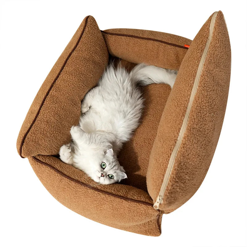 Luxury Lambswool Sofa Nest Bed for Pets