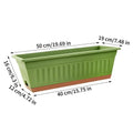 Rectangle Plastic Flower Planter Set for Indoor and Outdoor Use