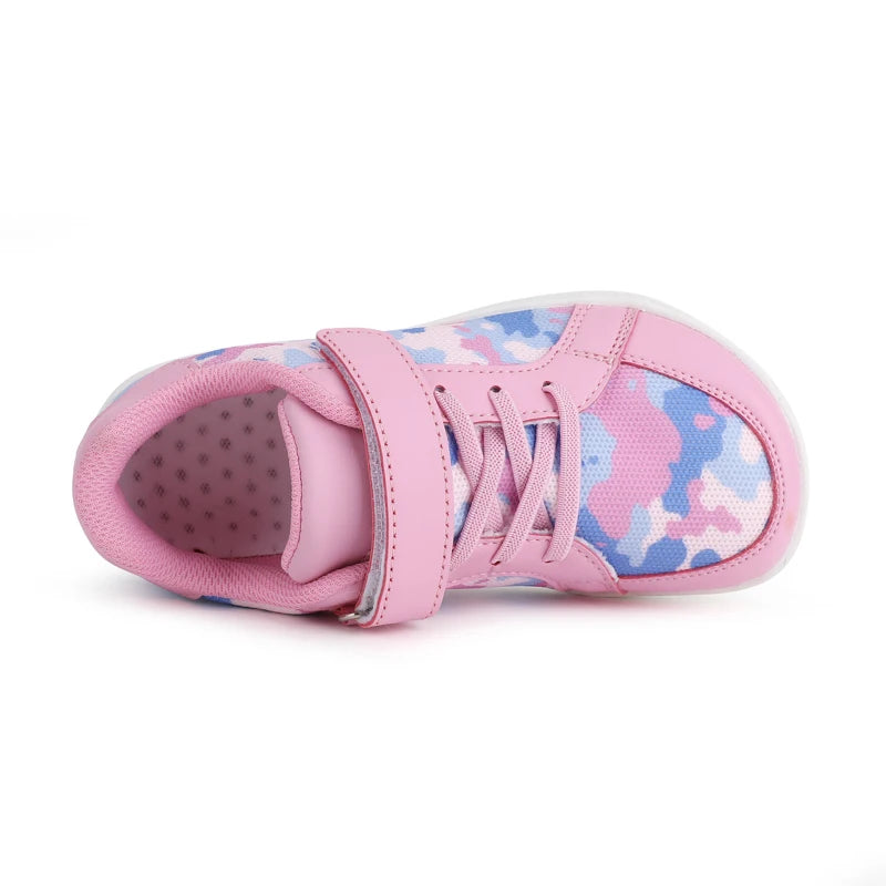 Girls Barefoot Sneakers in White Pink for Ages 4-6