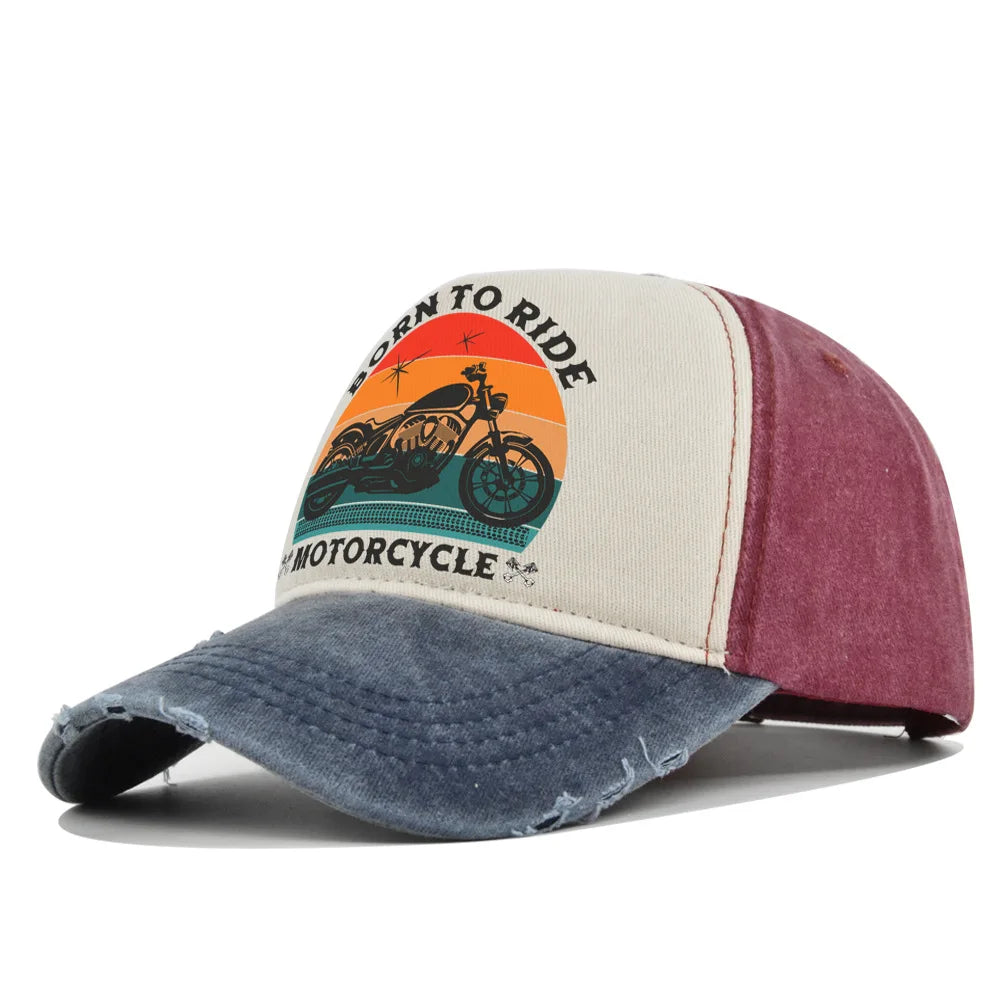Retro Printed Cotton Baseball Cap for Men and Women