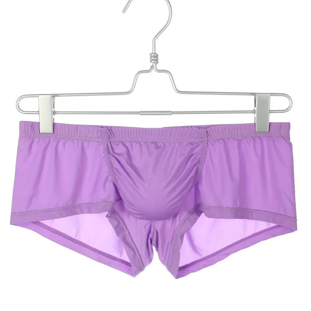 Men's Ice Silk Boxer Shorts with U Convex Pouch