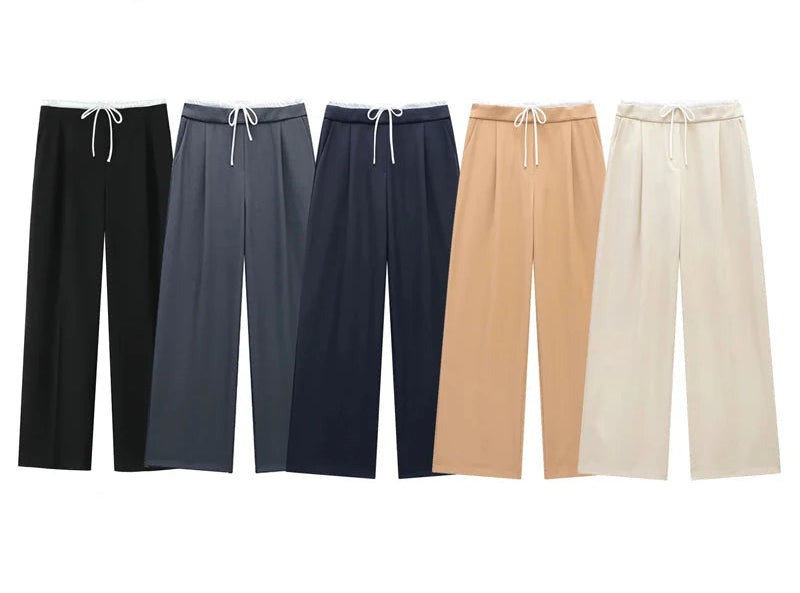 MUJER Wide Leg High Waist Pants for Women Casual Summer Trousers