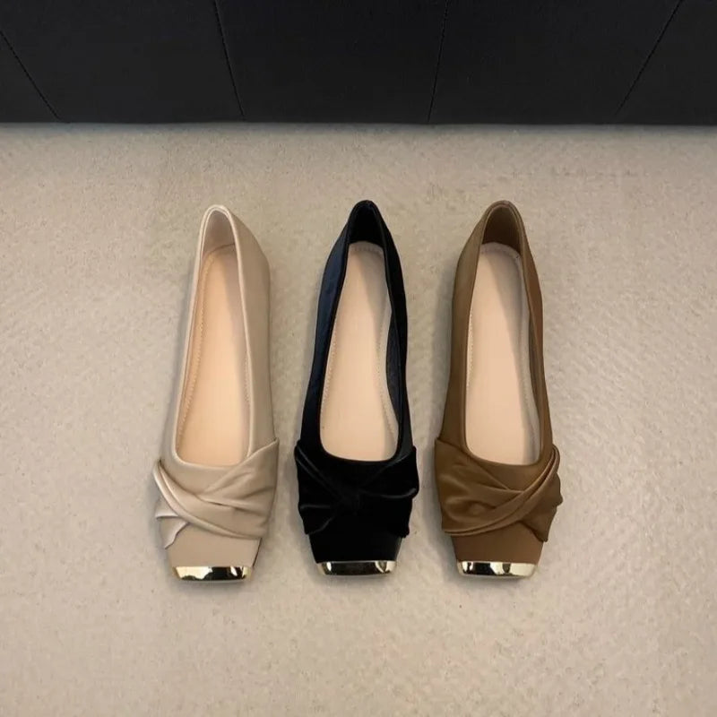 XINGDIKU Women's Casual Slip-On Low Heels with Square Toe