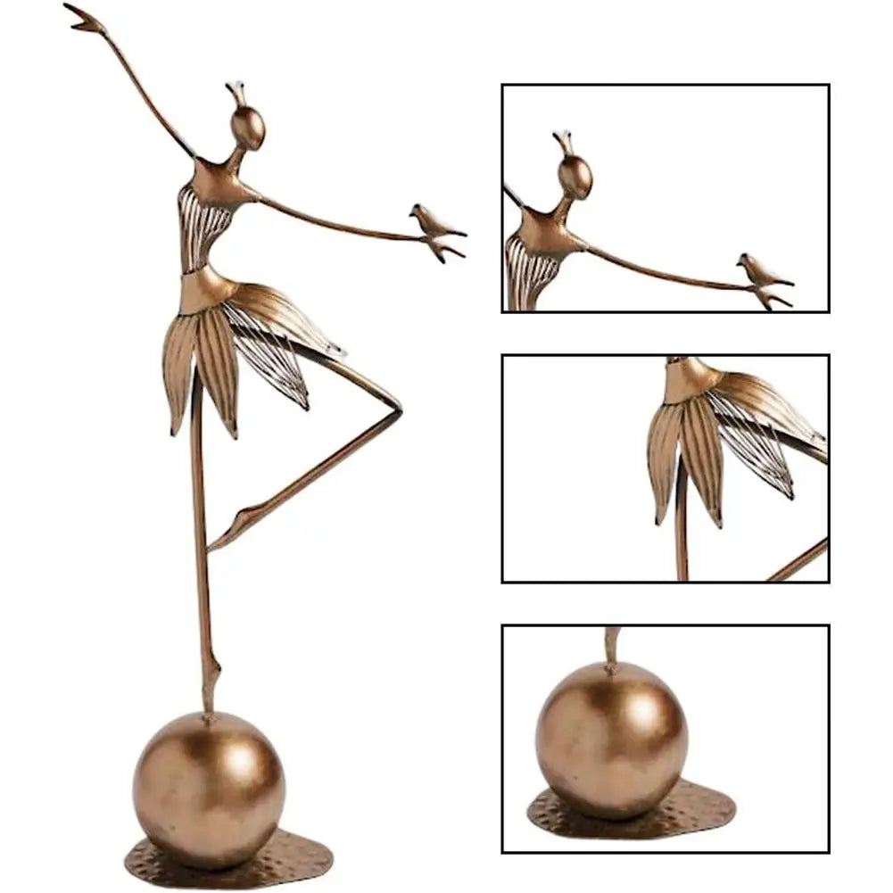 Vintage Metal Dancing Girl Statue for Garden Decoration