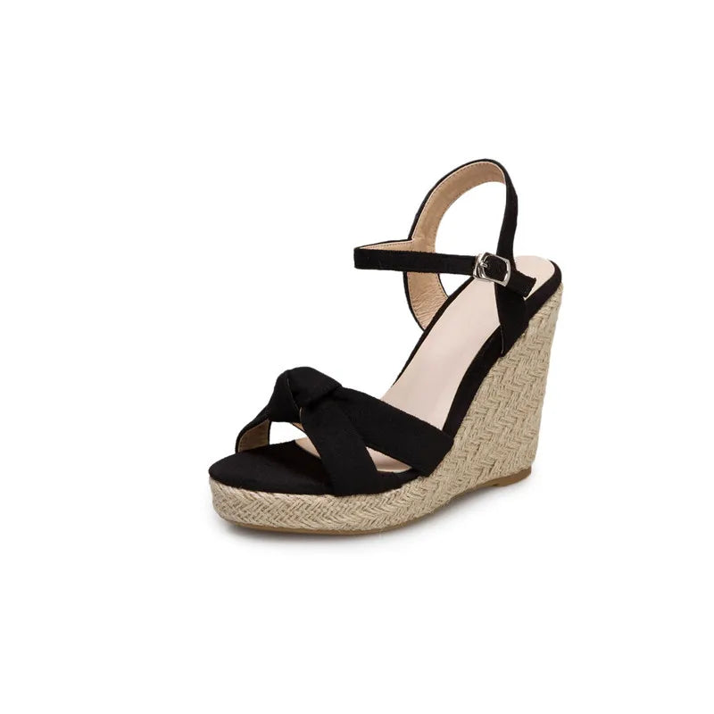 Women's Knitted Wedge Sandals in Large Sizes for Summer 2026