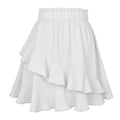 Stylish High Waist Ruffle Skirt for Women in Solid Colors