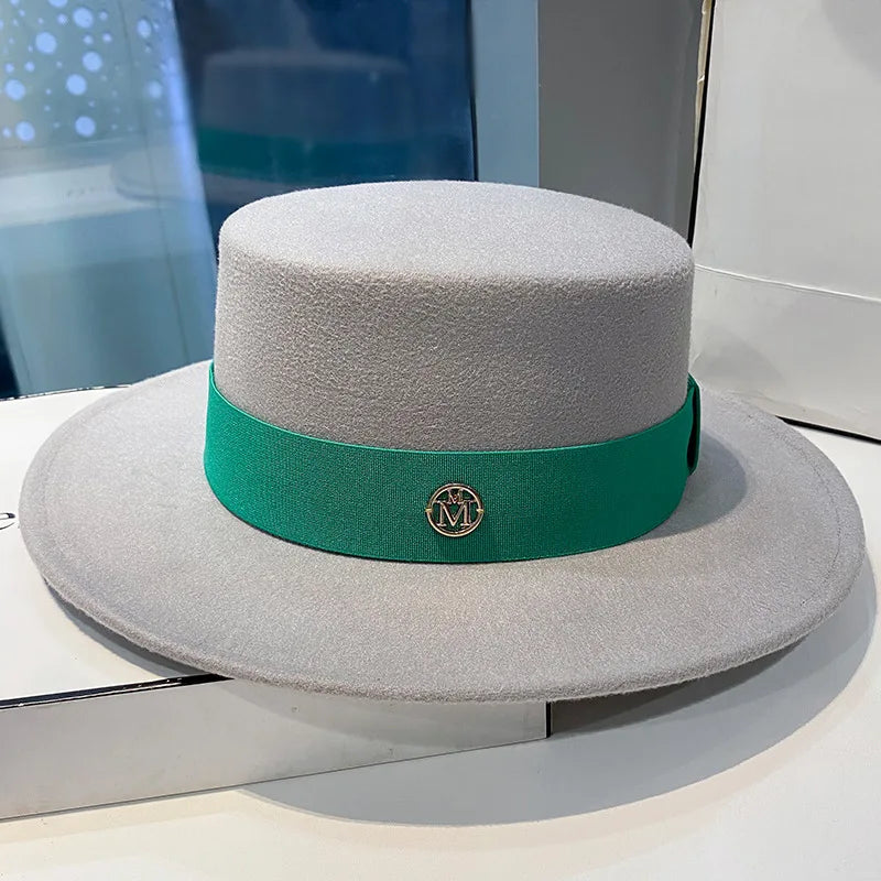 Elegant Women's Fedora Hat with Ribbon for Spring and Autumn