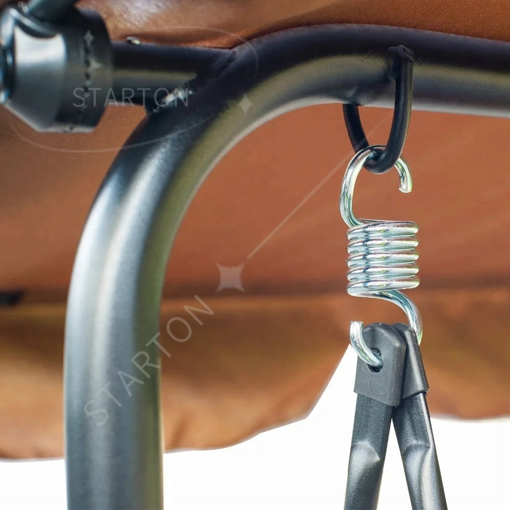 Modern Outdoor 2-Seat Patio Swing with Canopy and Metal Frame