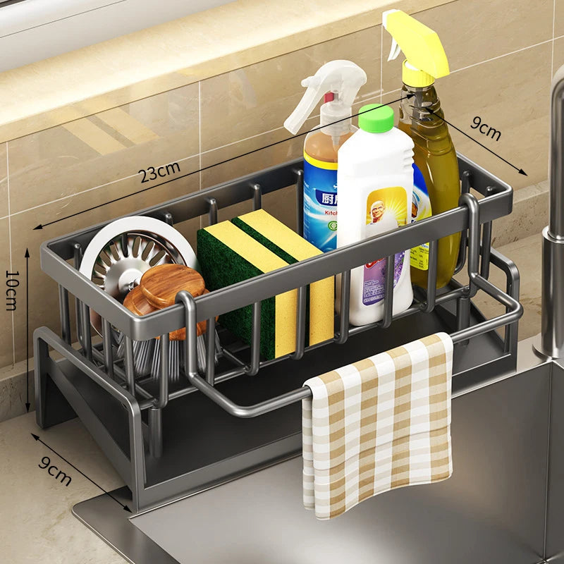 ABS Kitchen Spice Storage Shelf with Drainage Rack Organizer