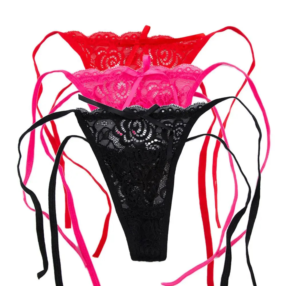 Women's Lace Floral Low Waist G-String Knickers