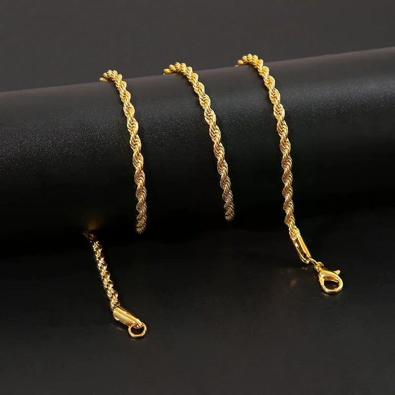Men Ropes Long Necklace Minimalist Twisted Rope Chain Necklace For Men Women Hip Hop Jewelry