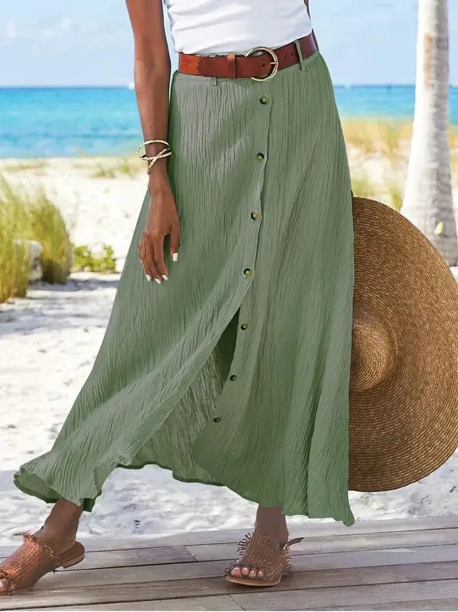 Cotton A-Line Long Skirt for Women by owner girl