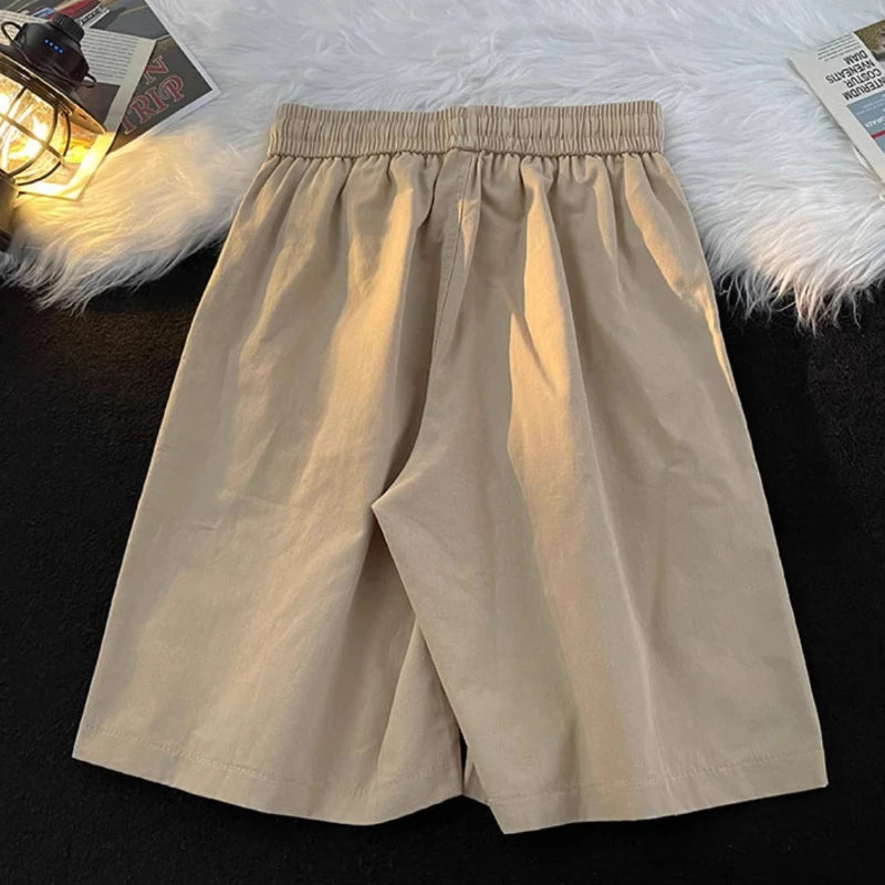 Men's Casual Drawstring Shorts in Black Green Khaki