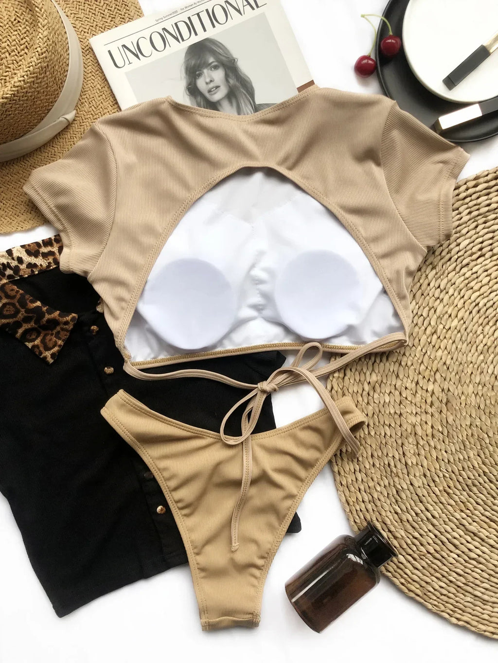 Backless Solid 2-Piece Bikini Set for Women by TYFYO