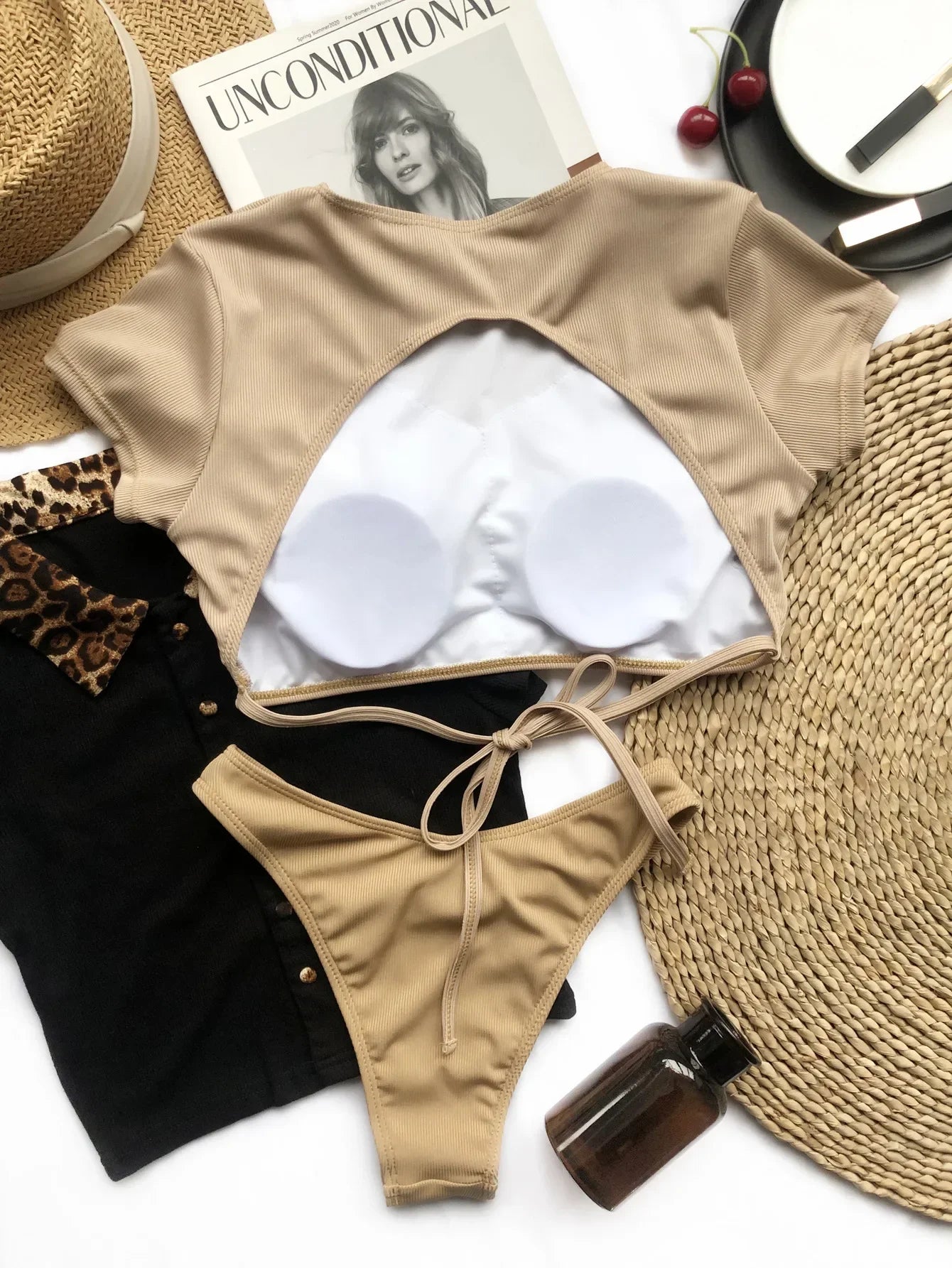 Backless Solid 2-Piece Bikini Set for Women by TYFYO