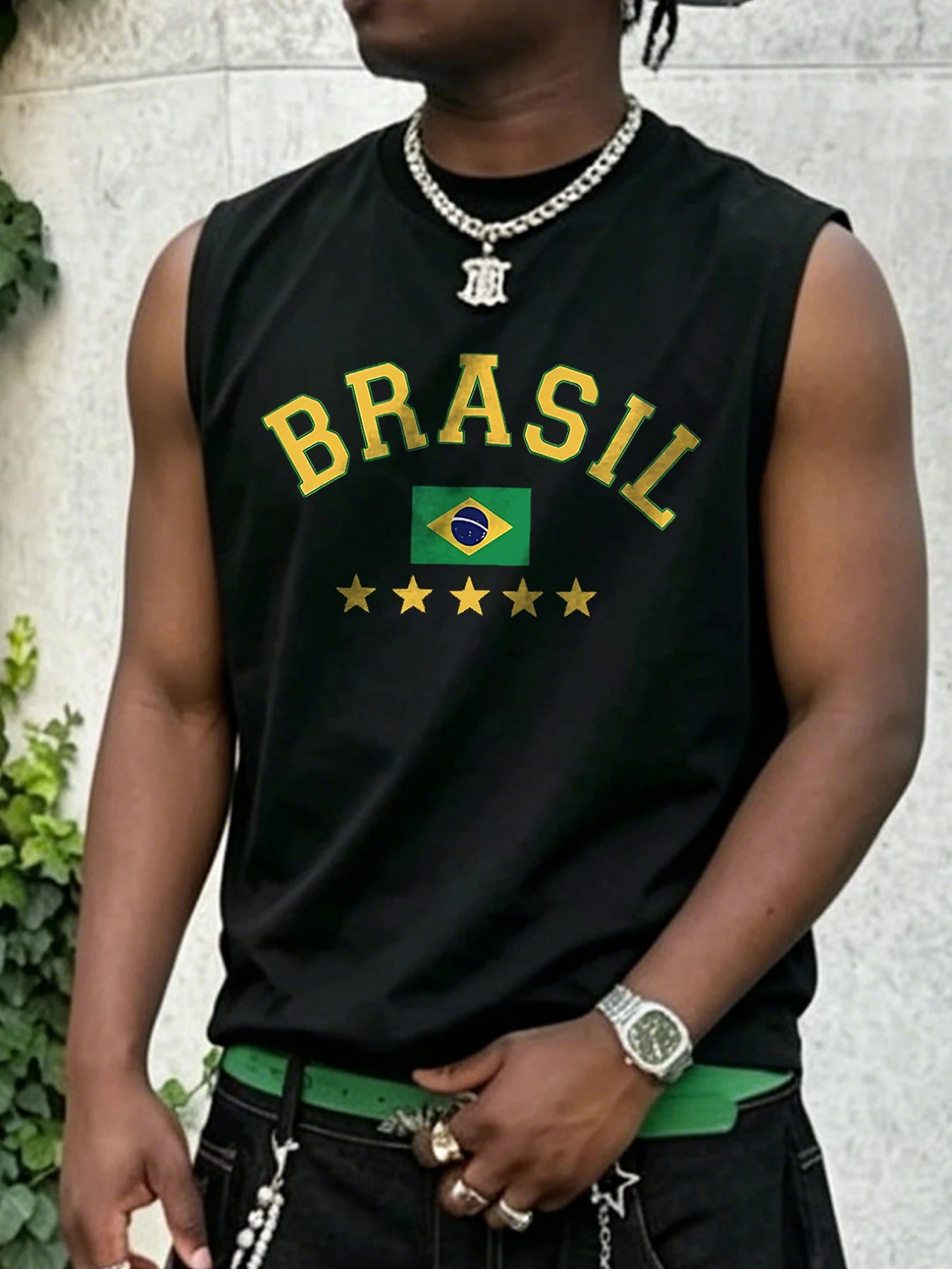 Men's Summer Retro Print Tank Top for Casual Streetwear