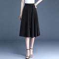 Cotton Blend A-Line Midi Skirt for Women with Lace-Up Detail