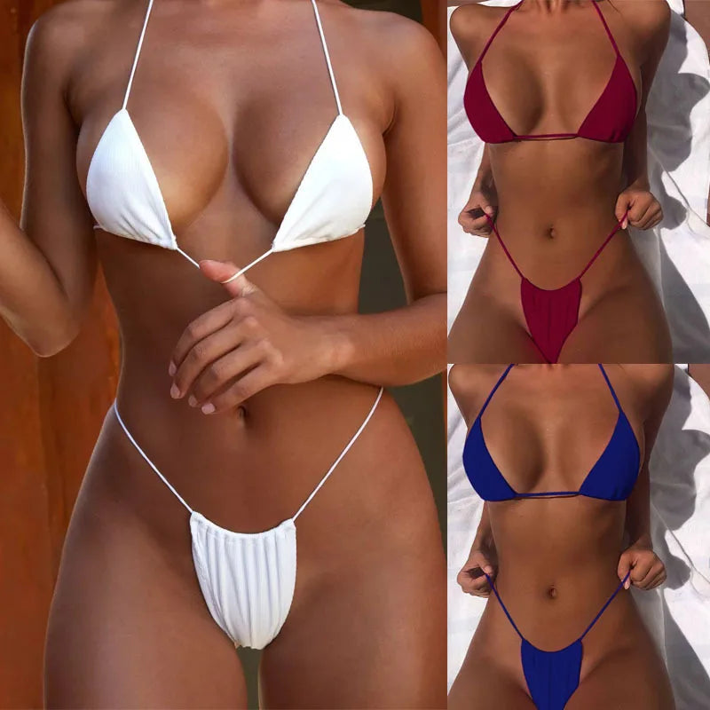 Women's Bandage Style Polyester Bikini Swimsuit