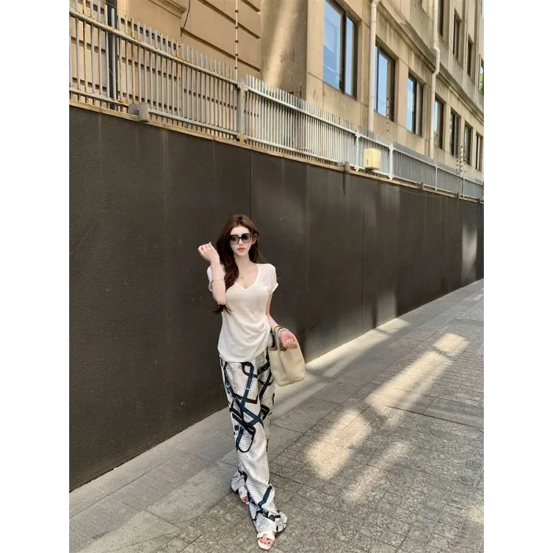 Trendy High Waist Wide Leg Pants for Women in Polyester