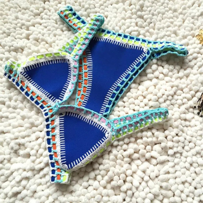 ZYMONDAY Women's Knitted Brazilian Bikini Set for Summer Beach Wear