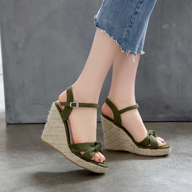 Women's Knitted Wedge Sandals in Large Sizes for Summer 2026