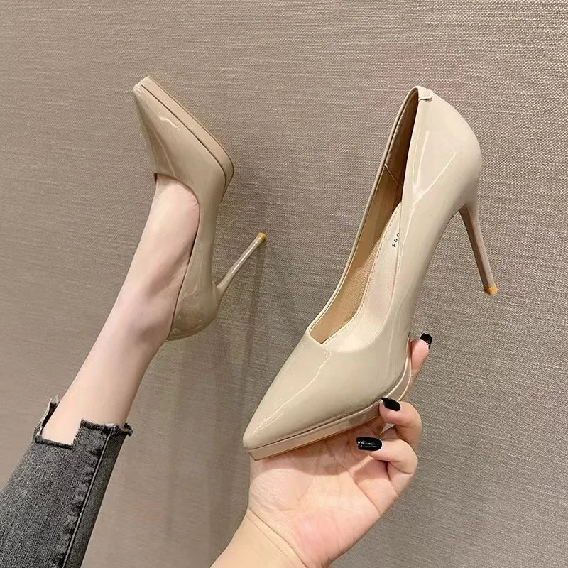 Pointed Toe High Heels for Women Comfortable Waterproof Red Sole