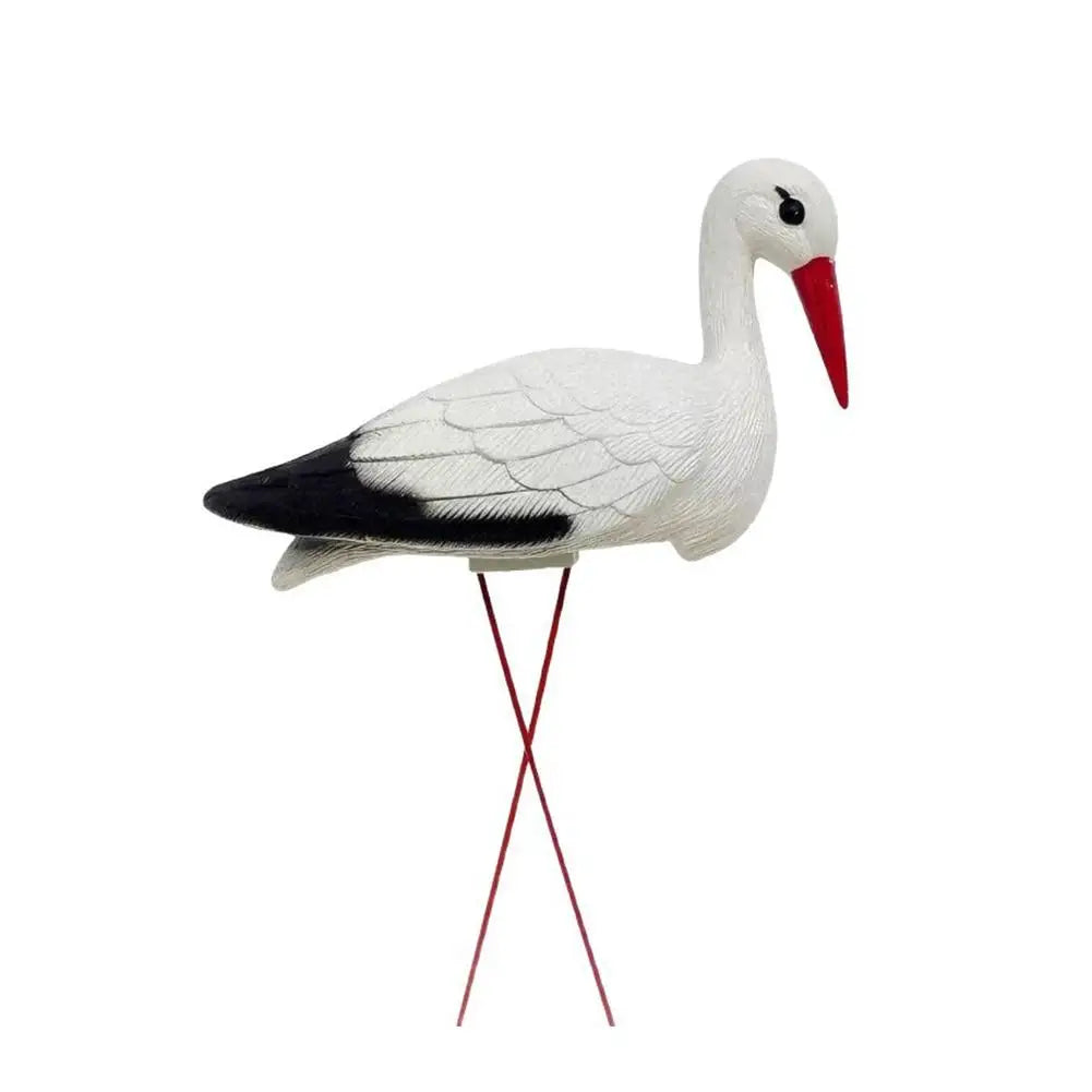 White Stork Garden Decor, Resin Crane Sculpture for Outdoor Use