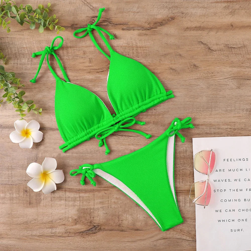 Women's Sexy Microfiber Bikini Suit for Summer Beach Wear