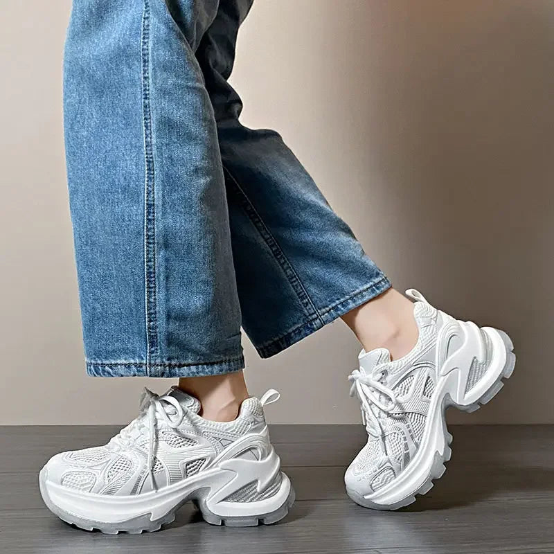 TULX Women's Lace-Up Sneakers in Breathable Cow Suede