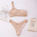 One Shoulder Glitter Bikini Set for Women by seagm