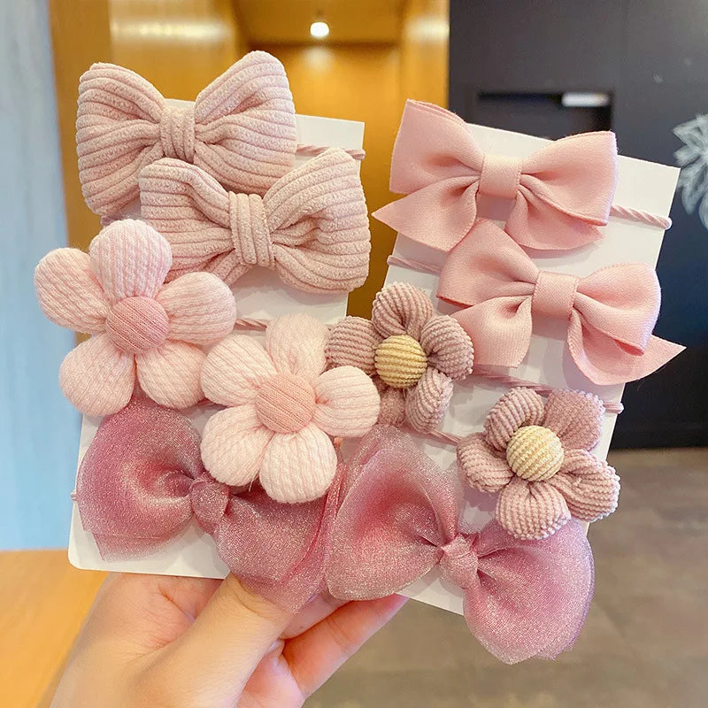 Aesthetic Hair Scrunchies for Girls - 10pcs Canvas Headbands