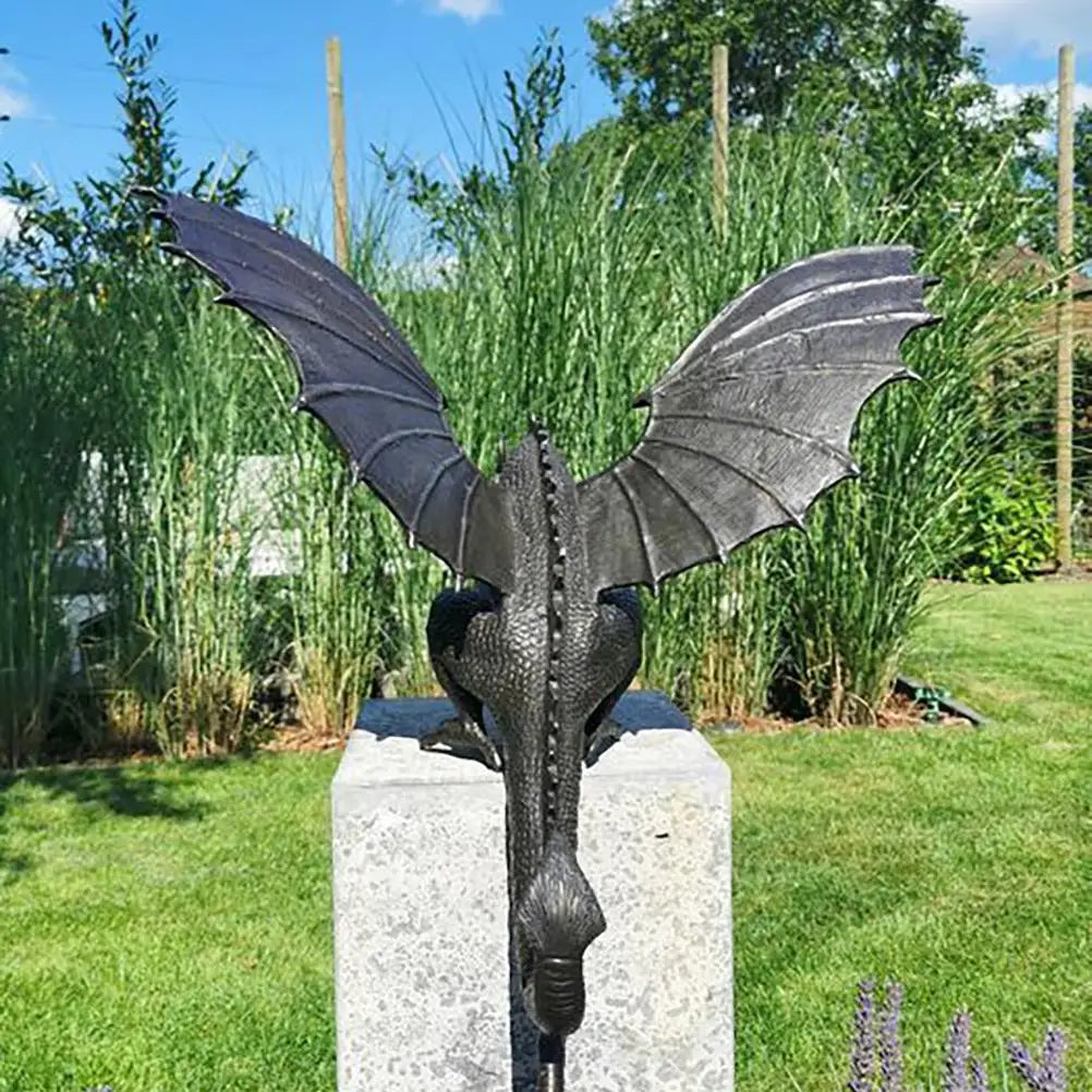 Bronze Resin Fountain Dragon Ornament for Garden Decor