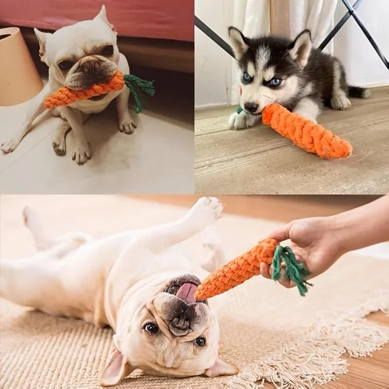 Cotton Rope Weaving Carrot Toy for Dogs