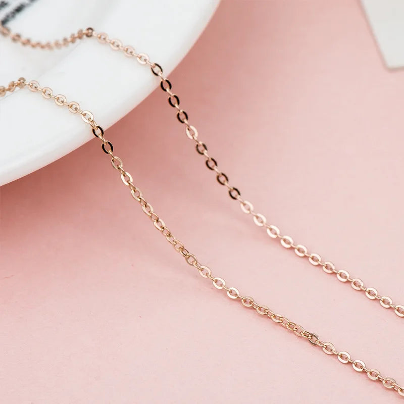 Chain Necklace for Men and Women Chain Necklaces White Yellow Rose Gold Color 40cm + 8cm extender Fashion Jewelry Accessories