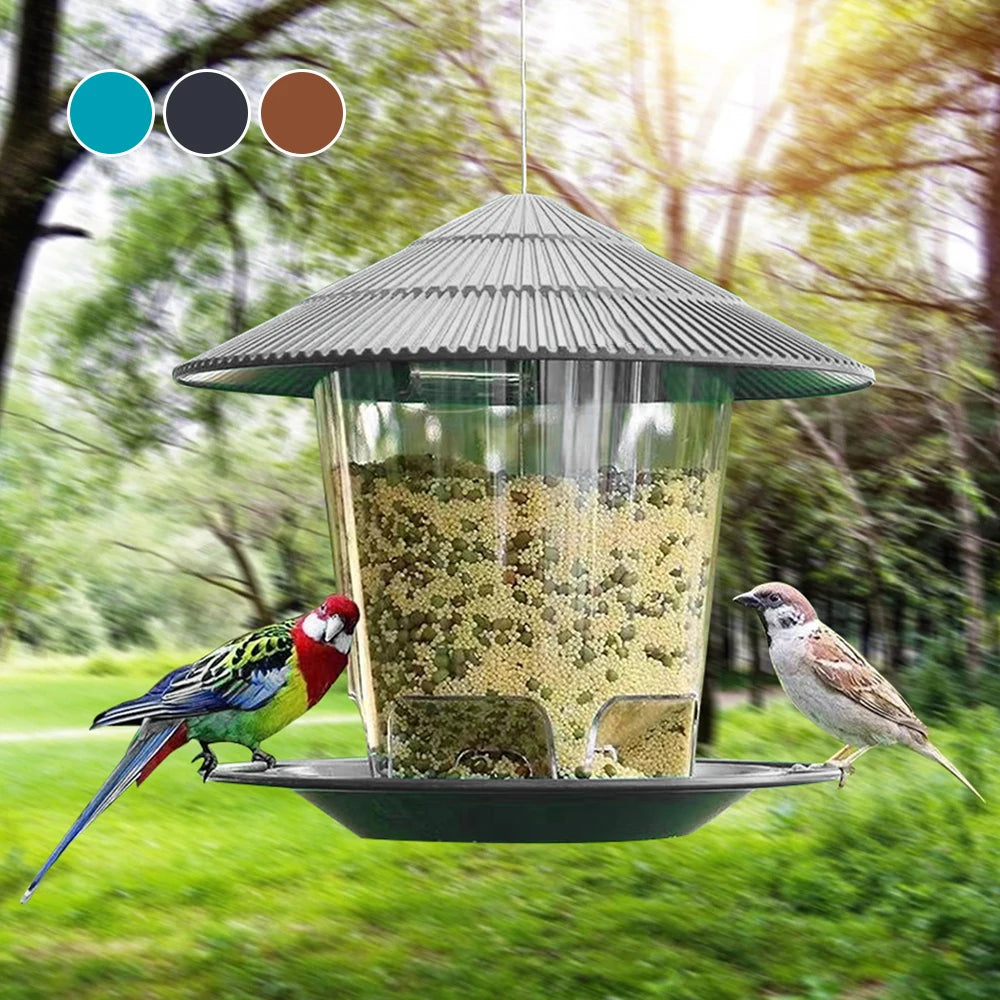 Large Capacity Elegant Hanging Bird Feeder for Gardens