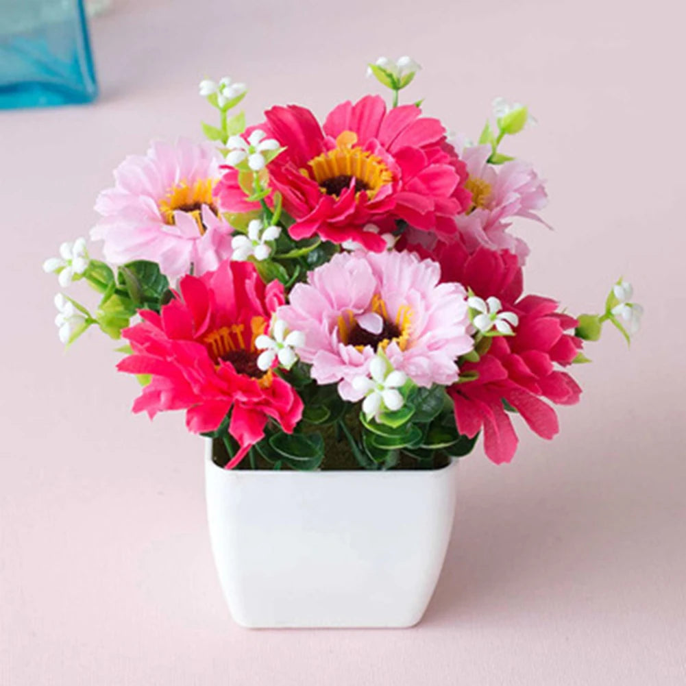 Purple Rose Artificial Potted Plant for Home and Garden