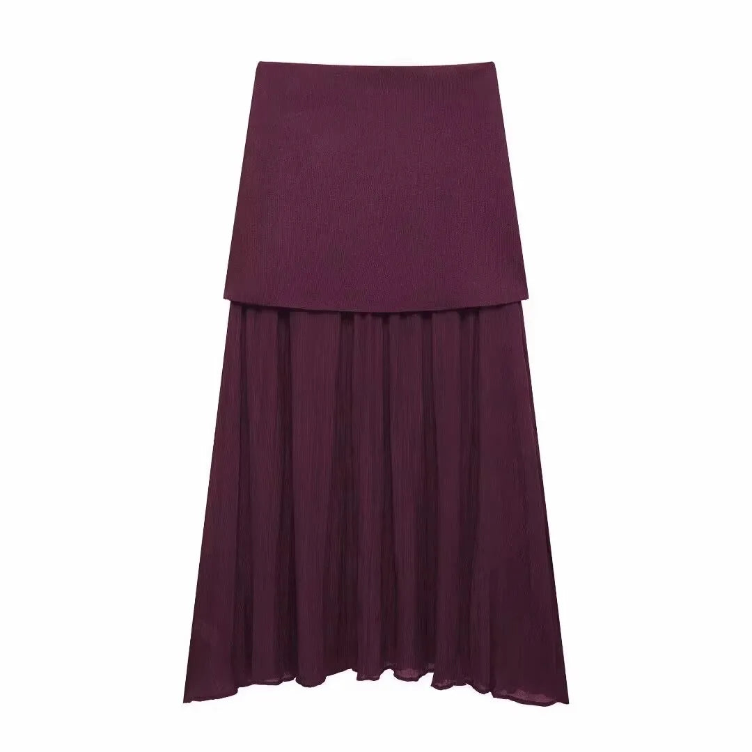 HH Womens Elegant Solid Long Skirt High Waist Beachwear