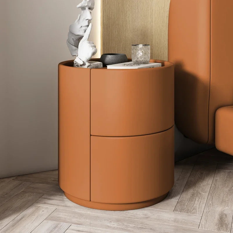 Modern Minimalist Solid Wood Nightstand with Two Drawers