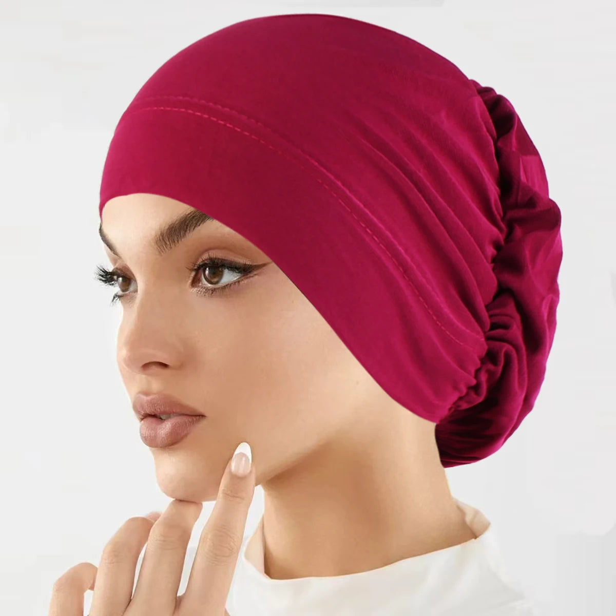 Soft Stretch Solid Color Turban Hat for Women and Girls