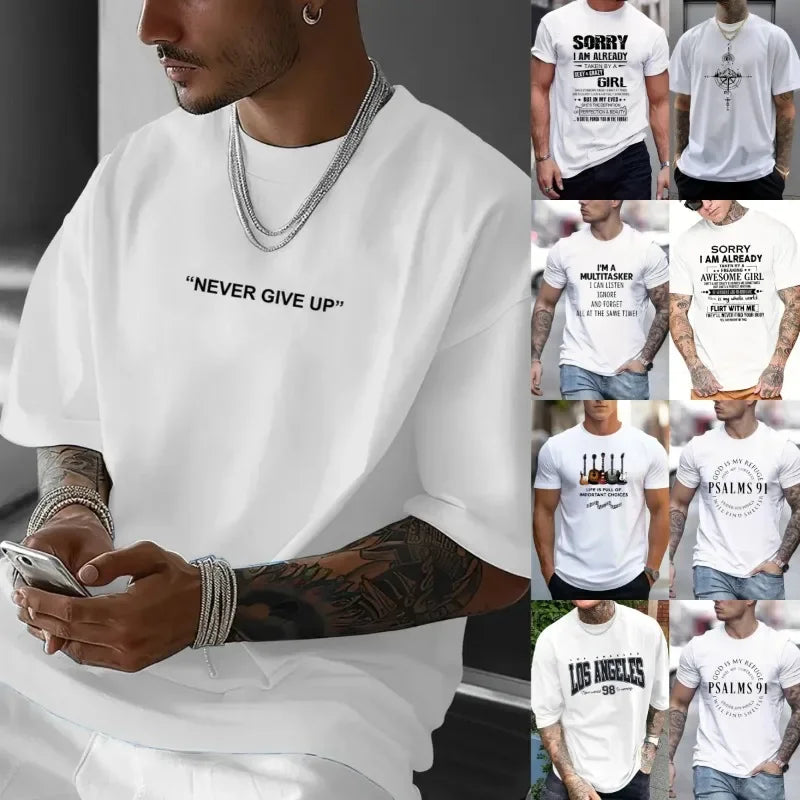 Men's Casual Short-Sleeved Graphic T-Shirt for Streetwear