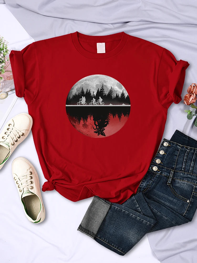 Summer Cartoon Print T-Shirt for Women by HAMPSON LANQE