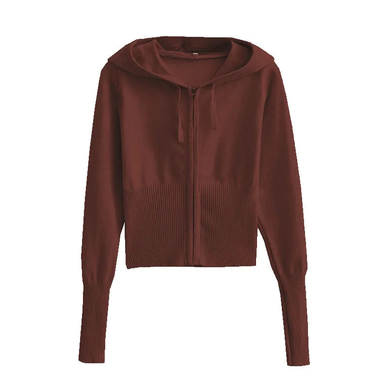 TARUXY Women Zipper Hoodie Set with Flare Pants for Casual Wear