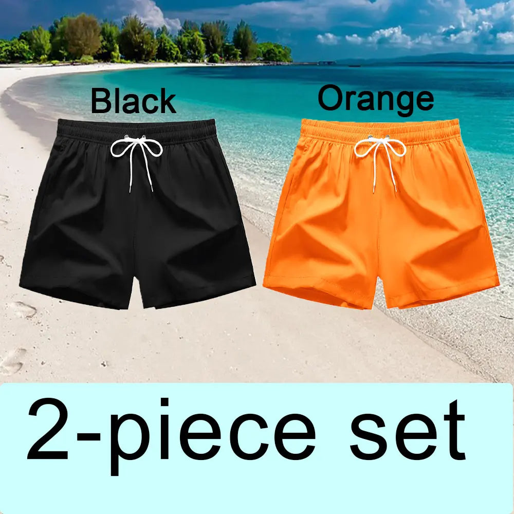 Men's Quick Dry Board Shorts with Pockets for Summer Beach