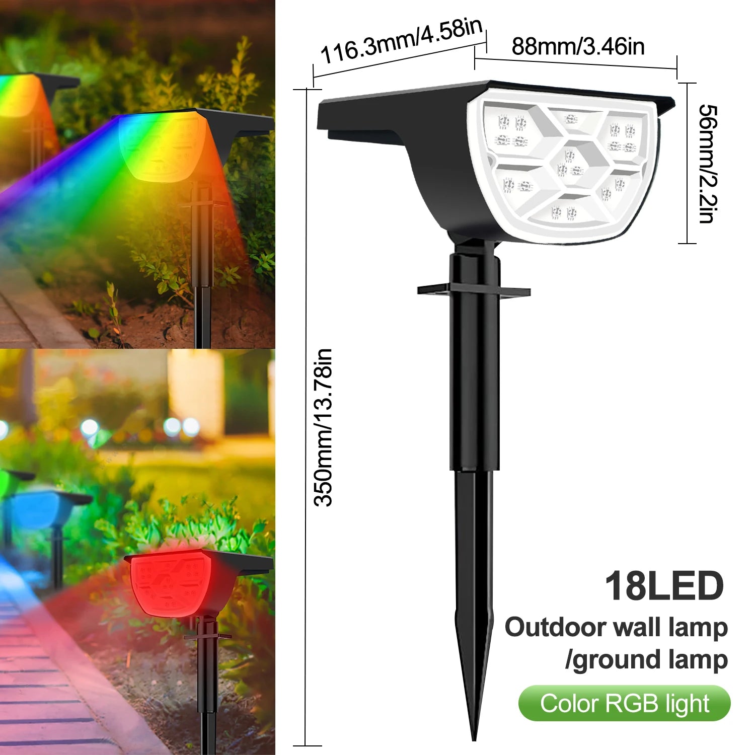 72 LED Solar Landscape Spotlights with IP65 Waterproof Design