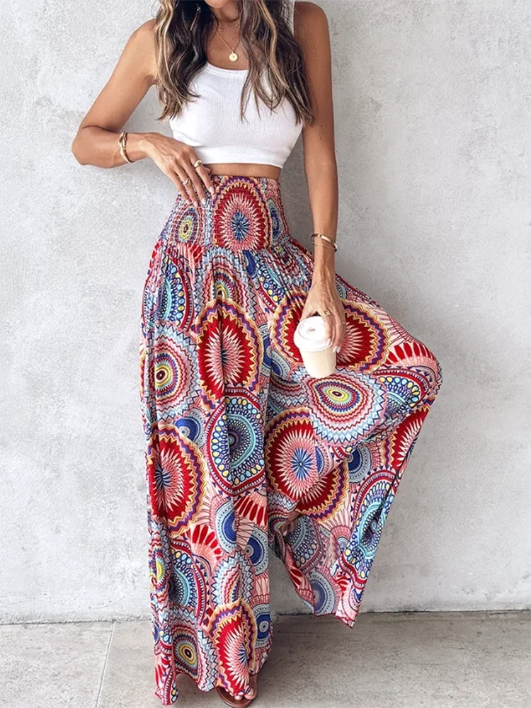 Women's Tie Dye Wide Leg Pants for Autumn Fashion