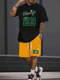 Men's Casual 3D Digital Print Set for Spring and Summer