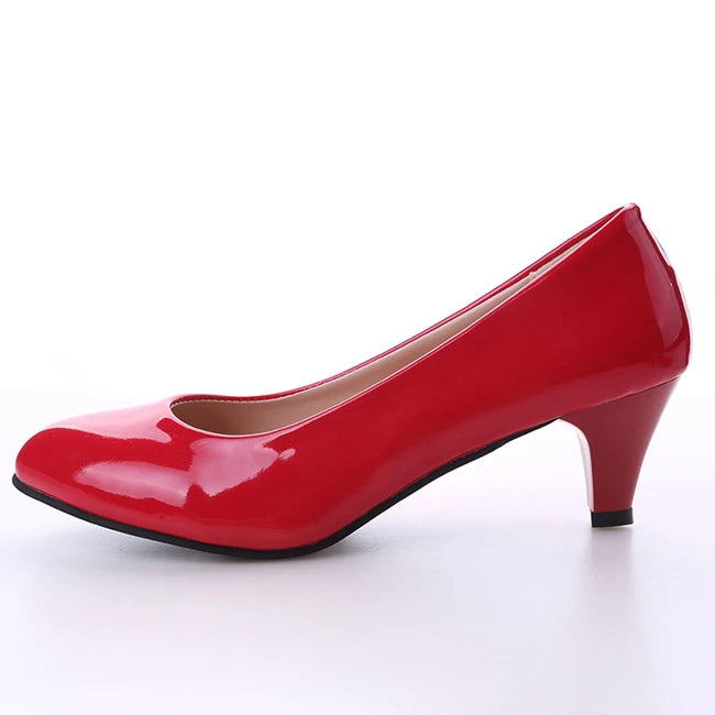 Elegant Medium High Heeled Women's Office Pumps in PU